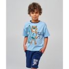 Летняя футболка для мальчика, голубая (110751), Смил