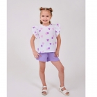 Дитячий літній комплект для дівчинки футболка та шорти (бузковий), Smil 113335-1