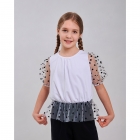 Блуза для дівчинки святкова в школу, біла (114973), Smil Сміл