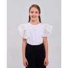 Блуза для дівчинки святкова в школу, біла (114974), Smil Сміл