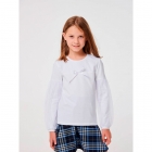 Блузка школьная для девочки длинныйрукав, белая 114906 Smil (Смил)