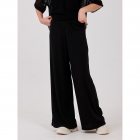 Трикотажні штани-палаццо в рубчик для дівчинки (115702-1) чорні, Smil (Смил)