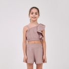 Дитячий топ для дівчинки бежевий, Smil 110896-1