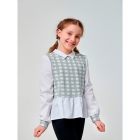 Рубашка-жилетка школьная для девочки, клетка (116583), Smil