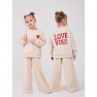 Дитячий комплект для дівчаток (світшот + штани) бежевий (117506-1), Smil (Смил)