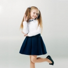 Школьная юбка для девочки - темно-синяя (120208, 120209), Smil