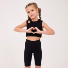 Детский топ для девочки в рубчик черный (110891-1), Smil (Смил)