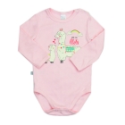 Детское боди-футболка для девочки "Лама - Мама", розовое (102476), Smil (Смил)