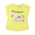 Детская футболка для девочки Карибские каникулы, желтая (110578), Смил