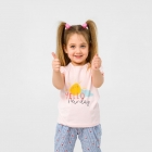 Детская футболка для девочки - Ситцевое лето, персиковая (110653), Smil