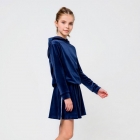 Костюм для девочки (худи+юбка), темно-синий (116486-1 + 120289), Smil (Смил)