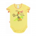 Детское боди-футболка для девочки, Райские птицы, желтое (121032), Смил