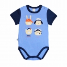 Детское боди-футболка для мальчика, Веселая команда, голубое (121035), Смил
