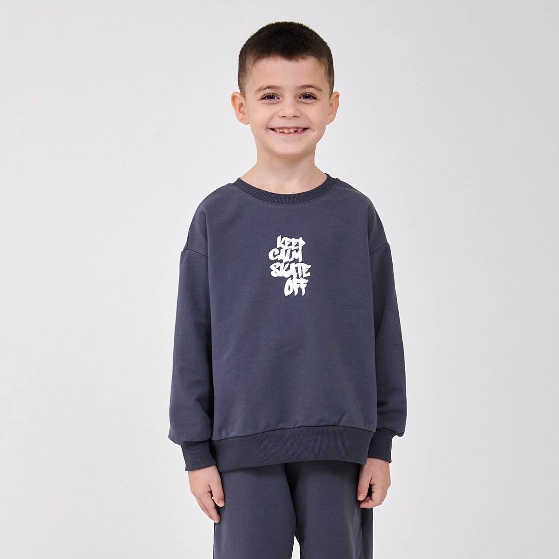 Джемпер толстовка  для мальчика, серый, 116721-1, Smil