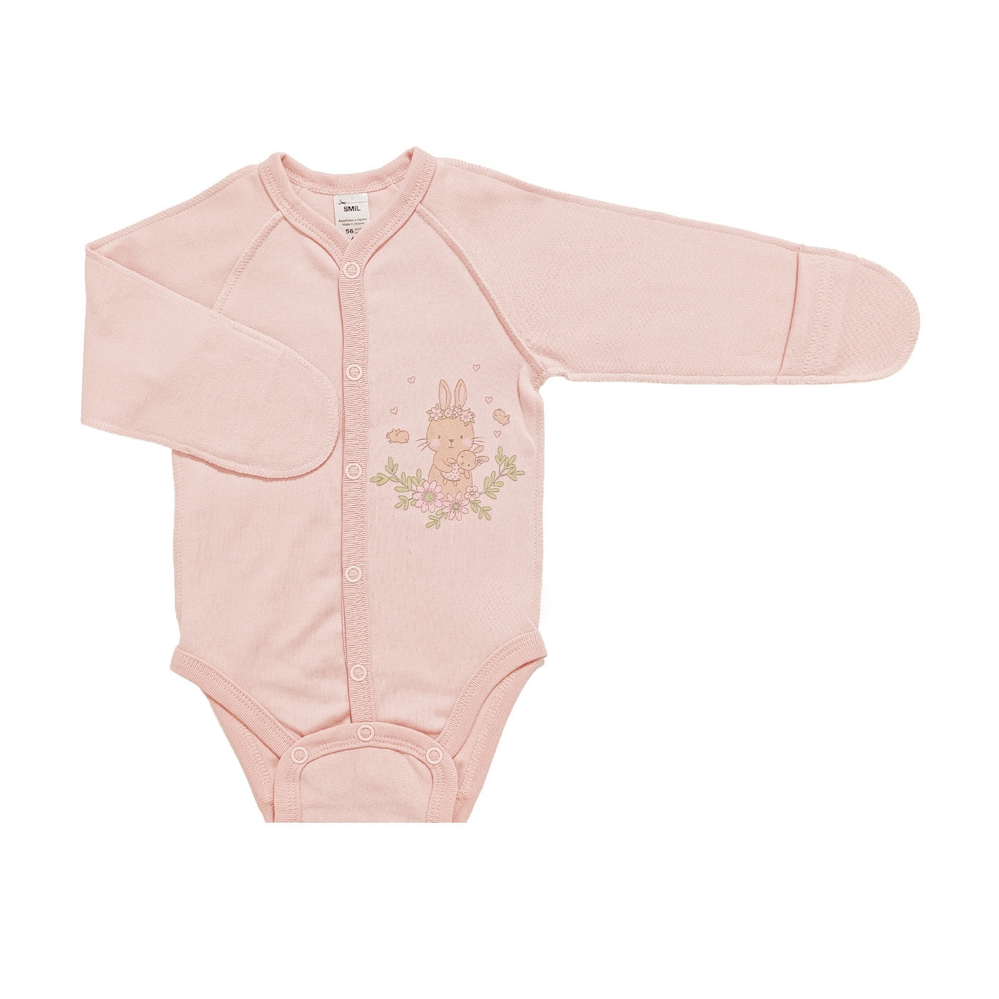 Боді-оранка для дівчинки рожева Зайчики (102786-1), Smil (Сміл).