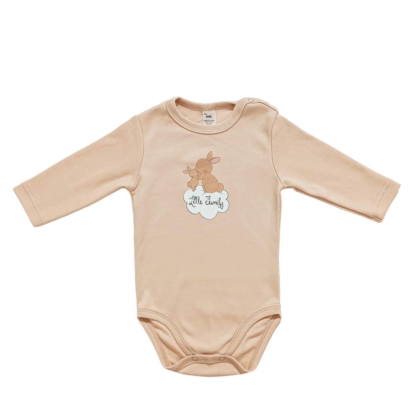 Боді для малюка бежевий Зайчики (102787-1), Smil (Сміл)
