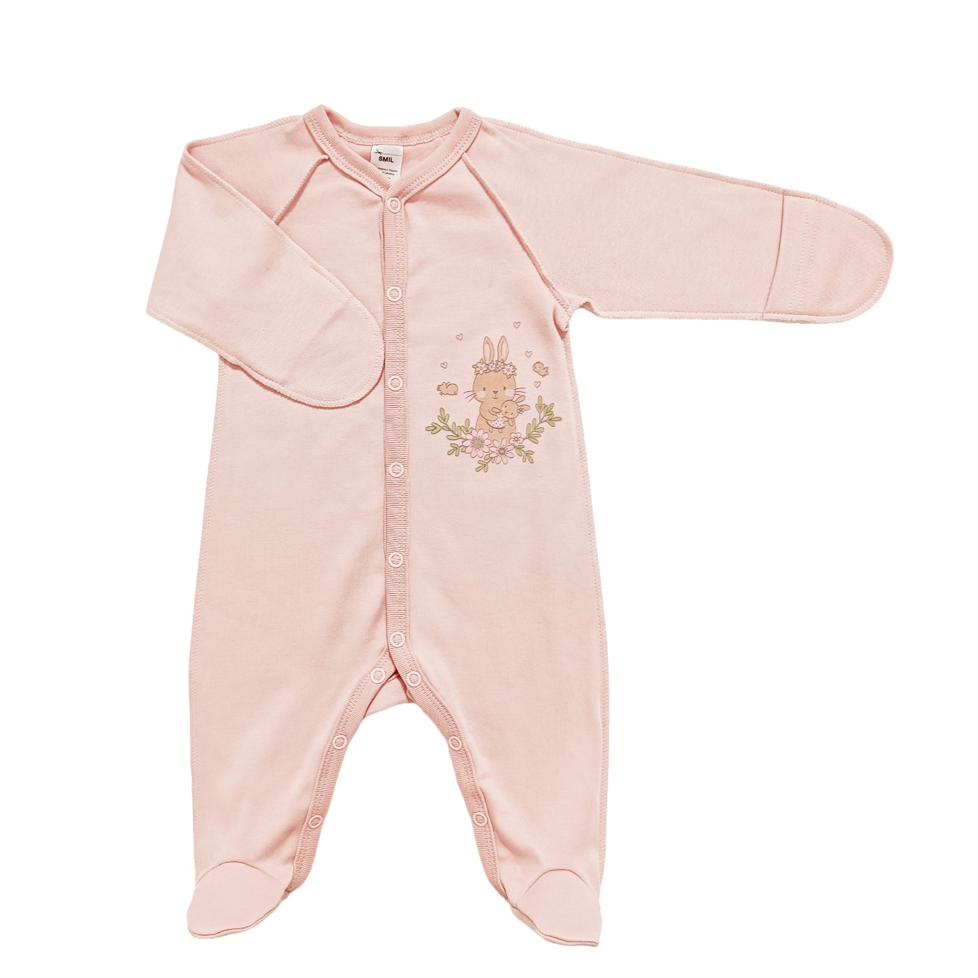 Комбинезон человечек для девочки Зайчики розовый (108721-1), Smil (Смил)