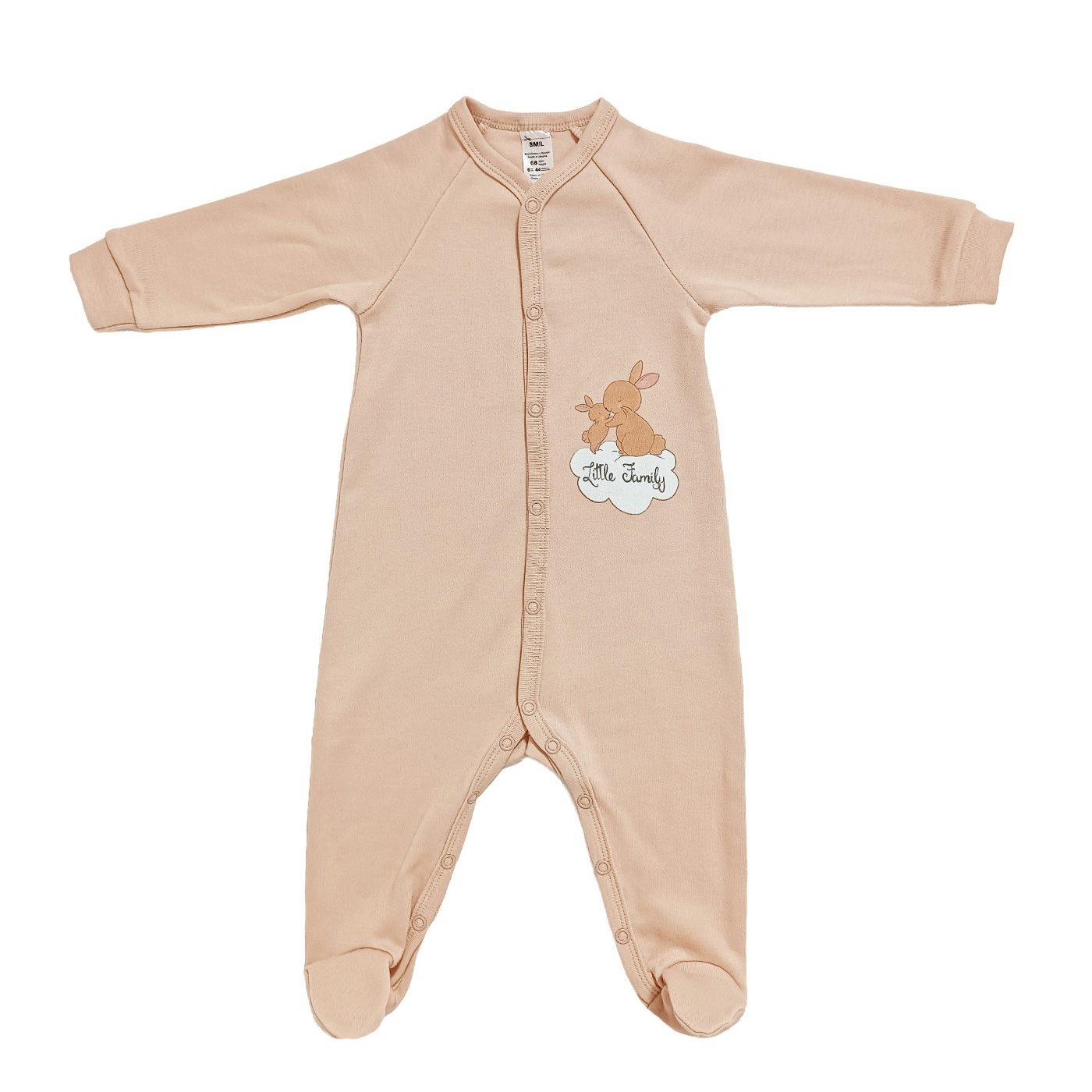 Комбинезон человечек для малыша Зайчики бежевый (108722-1), Smil (Смил)