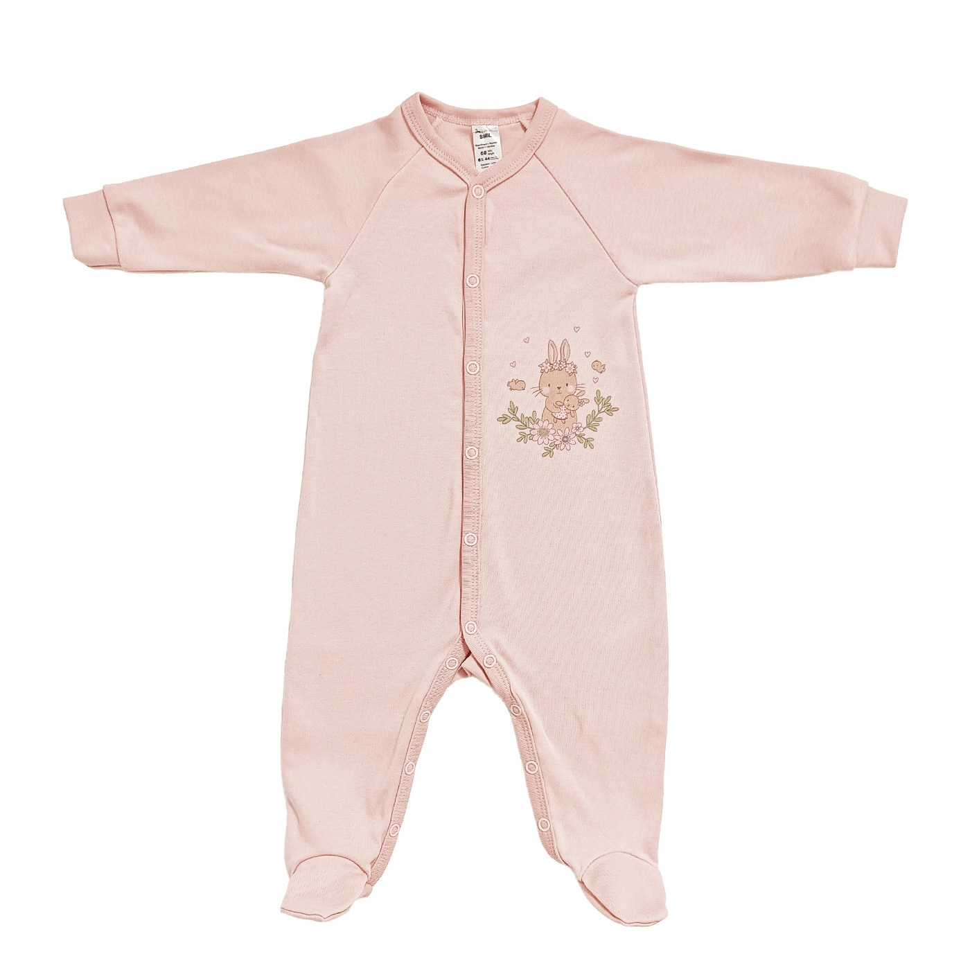 Комбинезон человечек для малыша Зайчики розовый (108722-1), Smil (Смил)