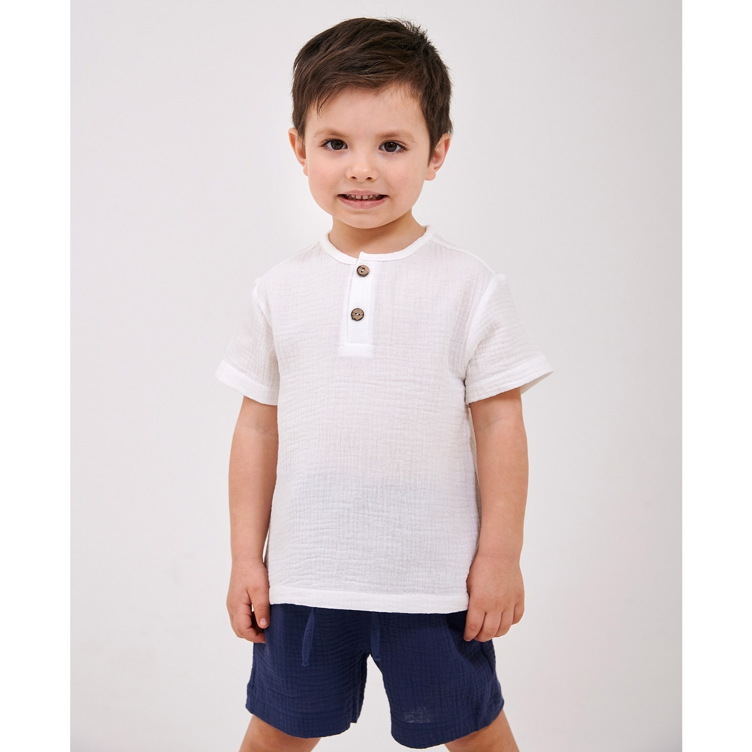 Дитяча сорочка для хлопчика молочний, Smil 110906-1