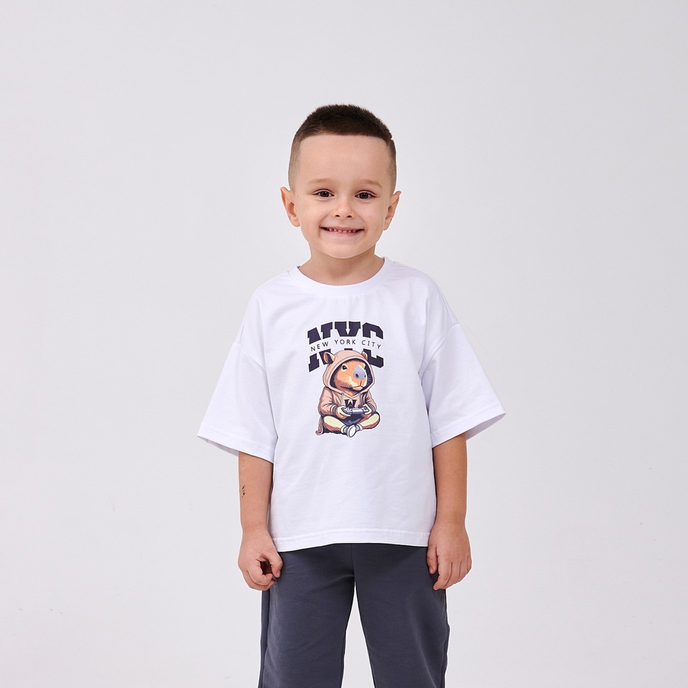 Літня футболка для хлопчика NYC біла (110869-1), Smil (Сміл)