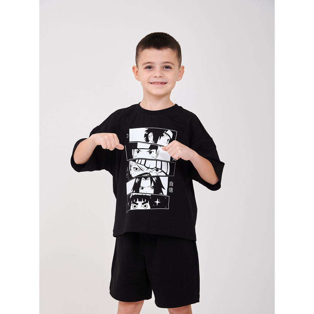 Літня футболка для хлопчика чорна (110870-1), Smil (Сміл)