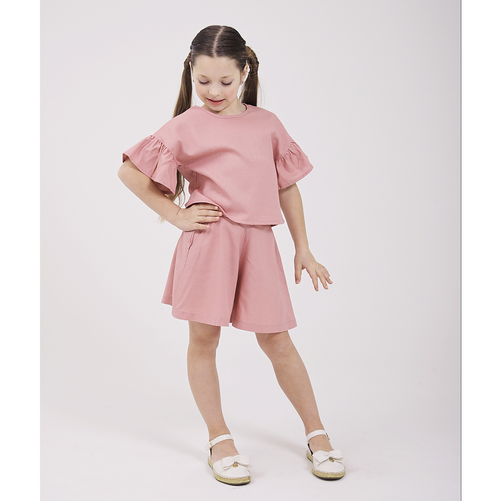 Дитячий літній комплект для дівчинки рожевий Smil 110893-1