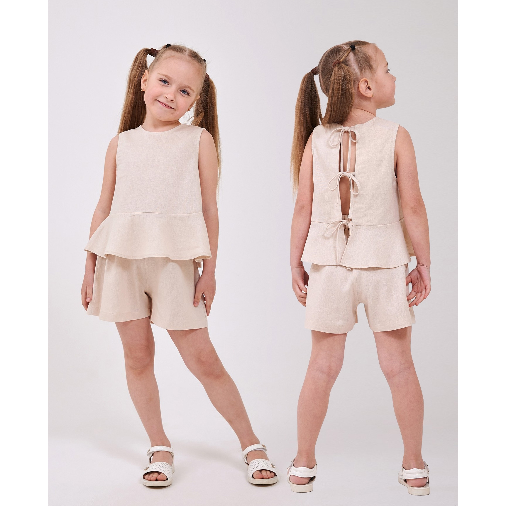 Дитячий літній комплект для дівчинки бежевий, Smil 113330-1