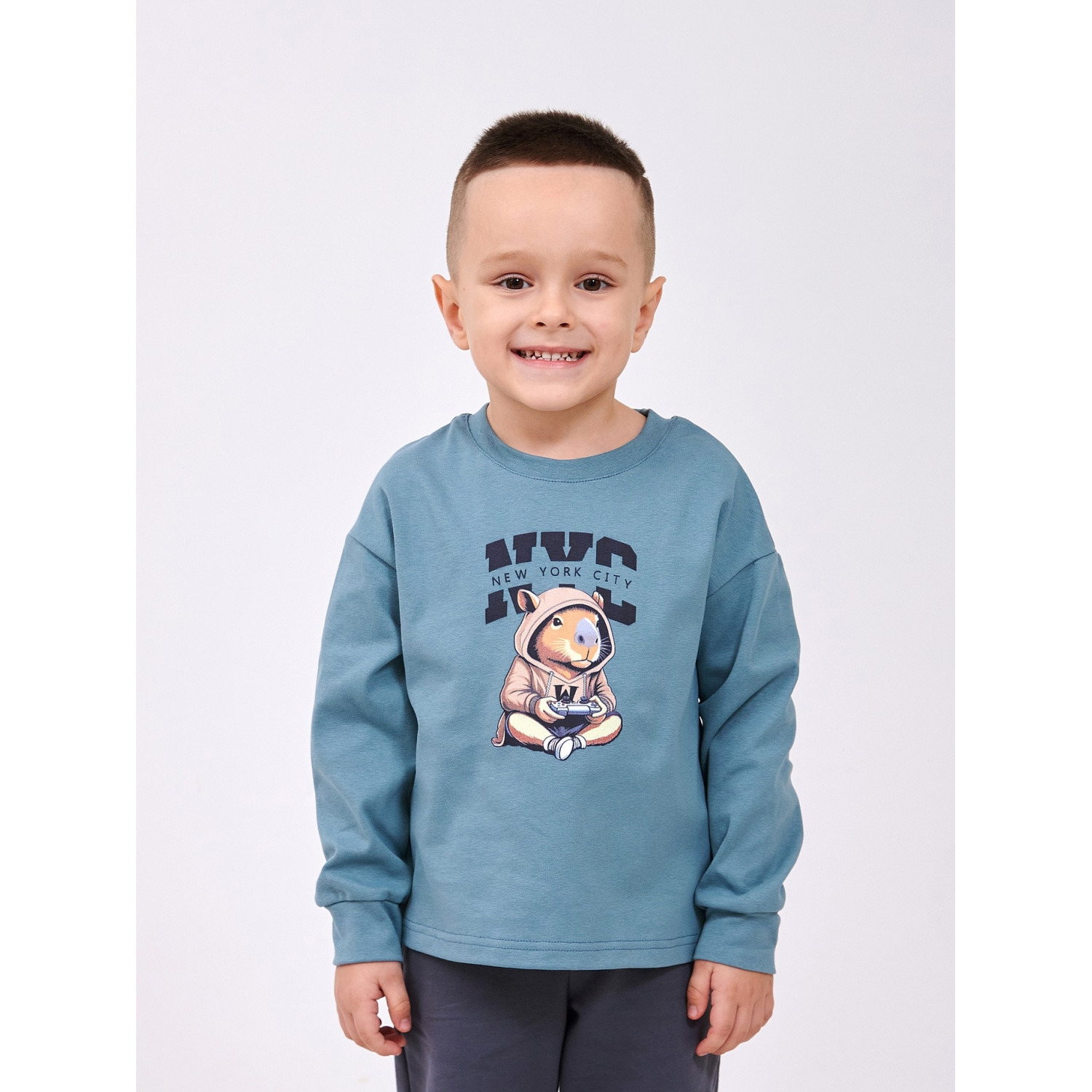 Худі для хлопчика, сіро-зелений, 116750-1, Smil