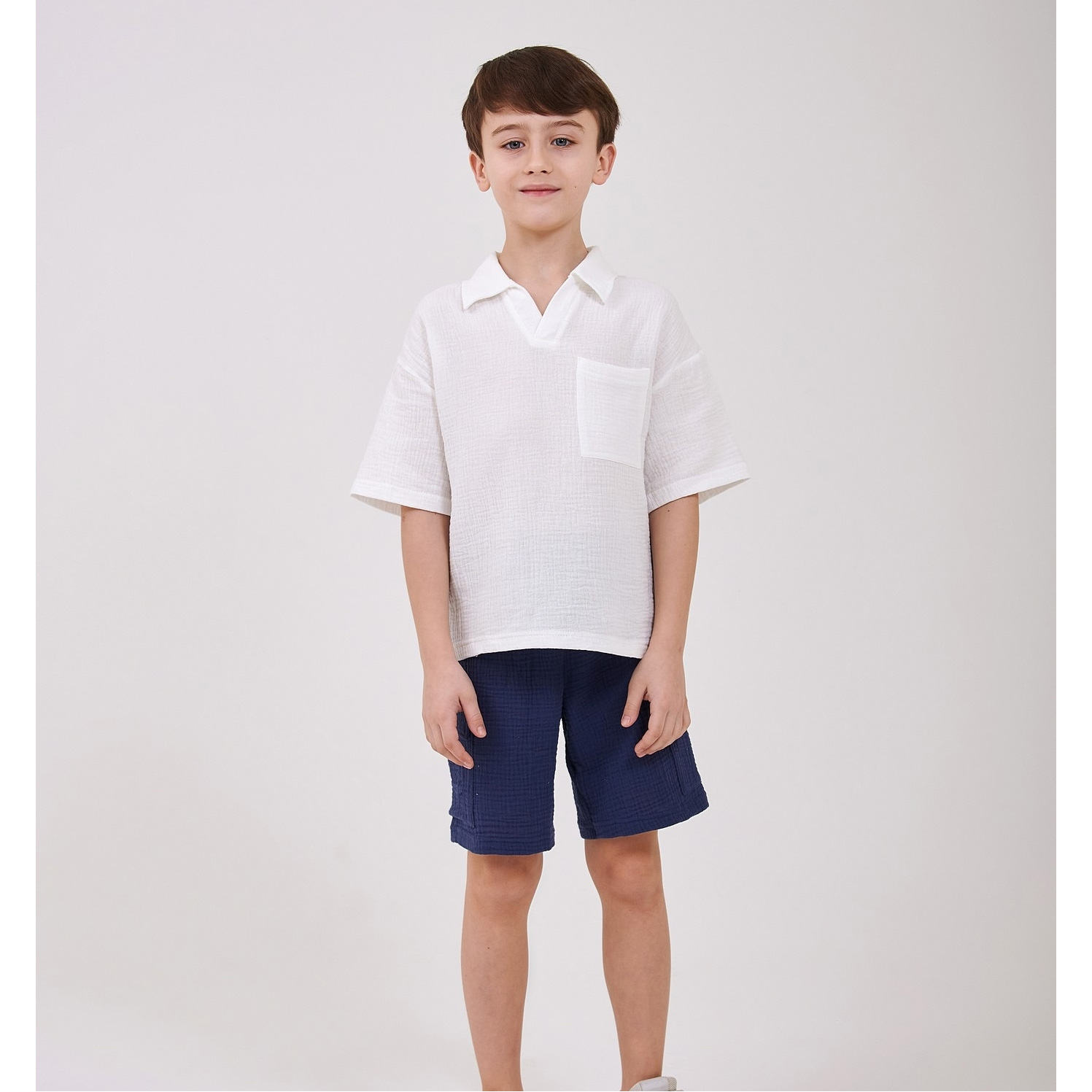 Дитяча сорочка для хлопчика молочна, Smil 110908-1