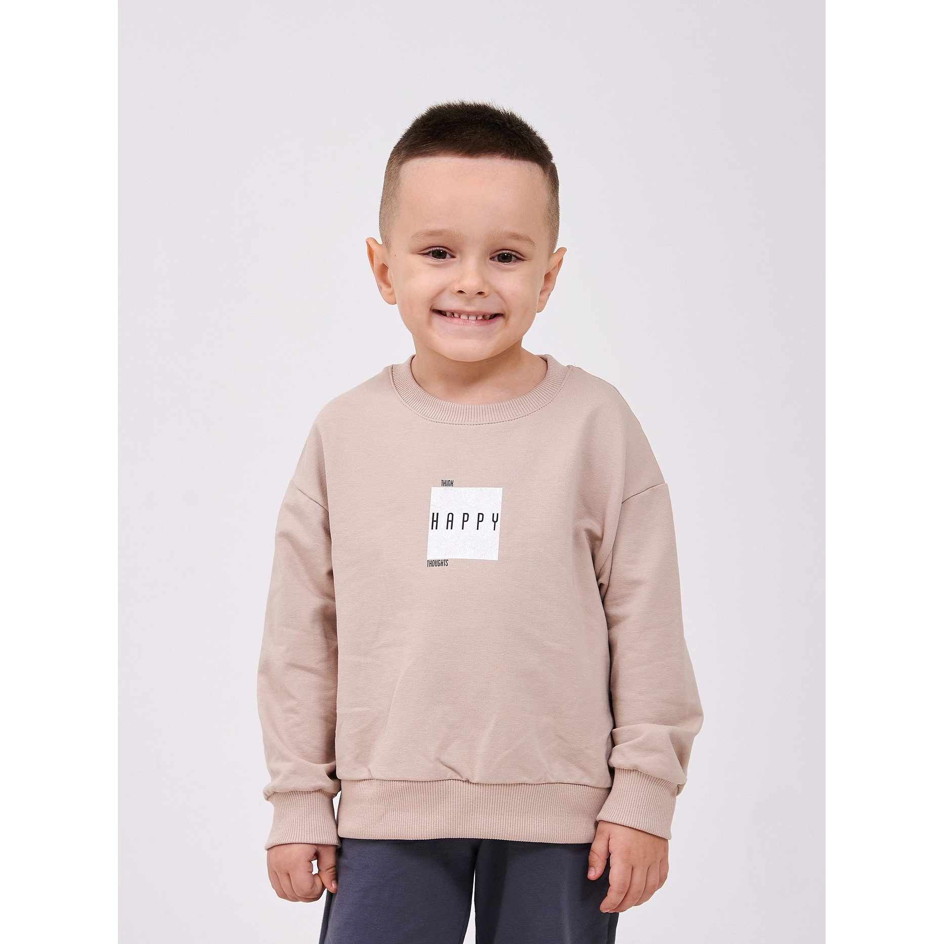 Джемпер толстовка для хлопчика, бежевий, 116720-1, Smil