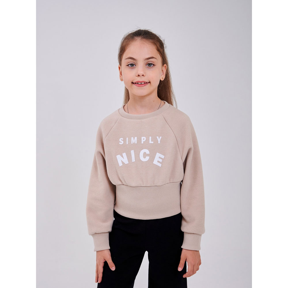 Світшот "SIMPLY NICE" для дівчаток 116693, Smil (Сміл)