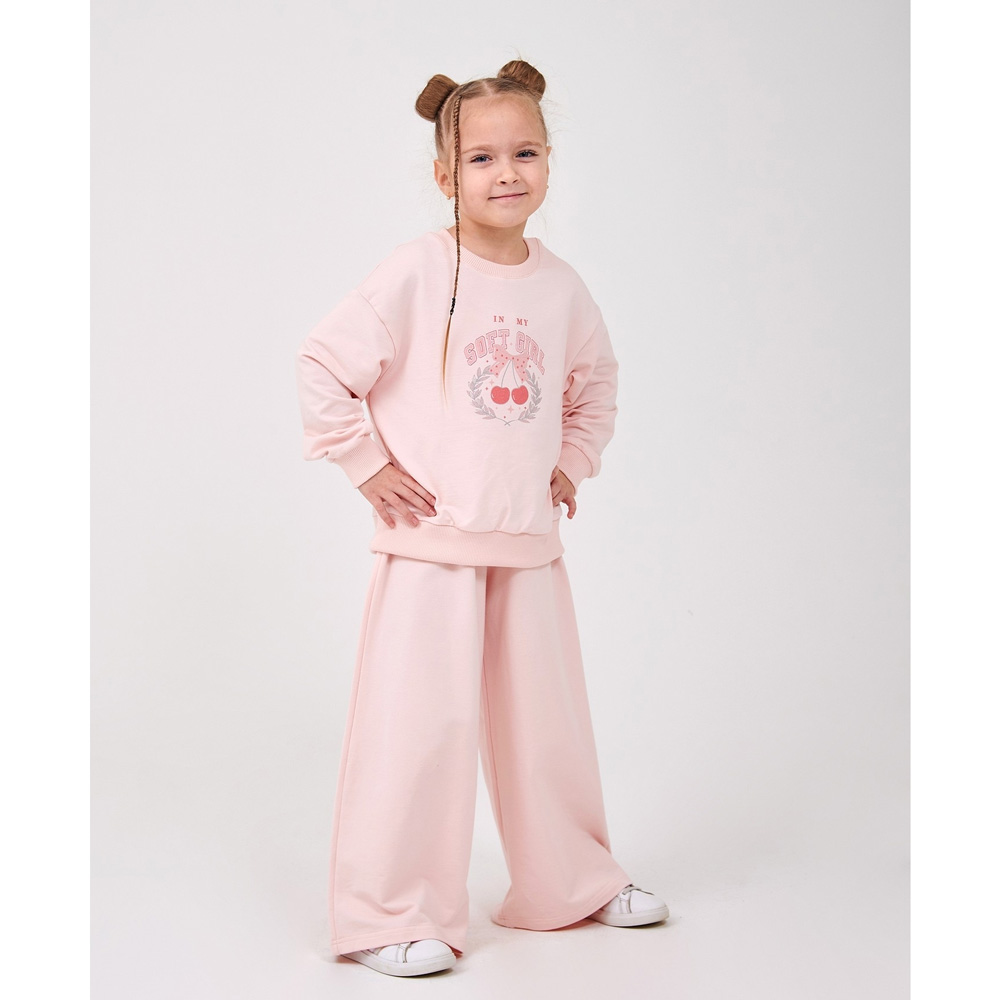 Дитячий комплект для дівчаток (світшот + штани) рожевий (117506-1), Smil (Смил)