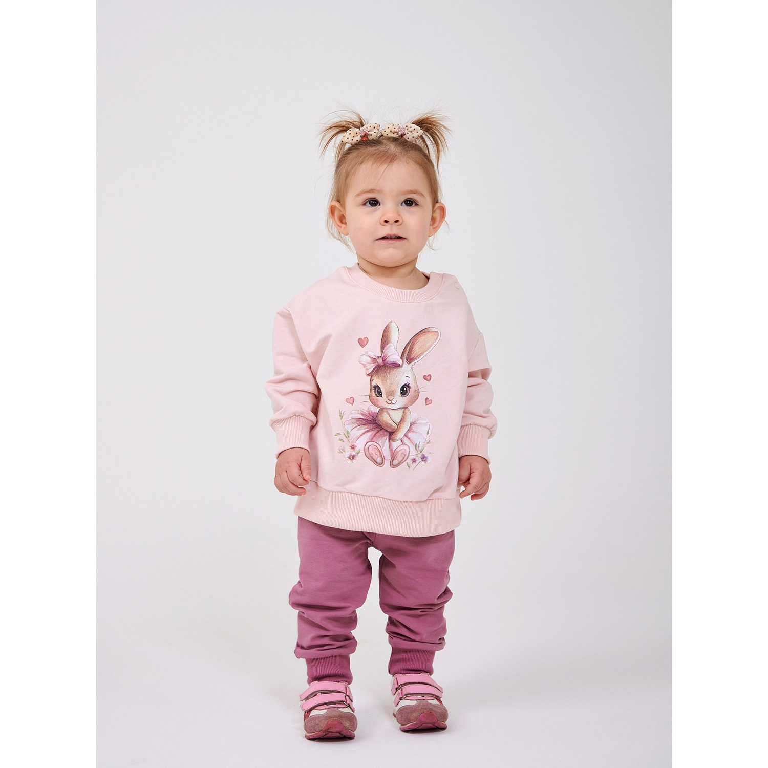 Дитячий комплект для дівчаток (світшот + штани) з зайцем (117508-1), Smil (Сміл)