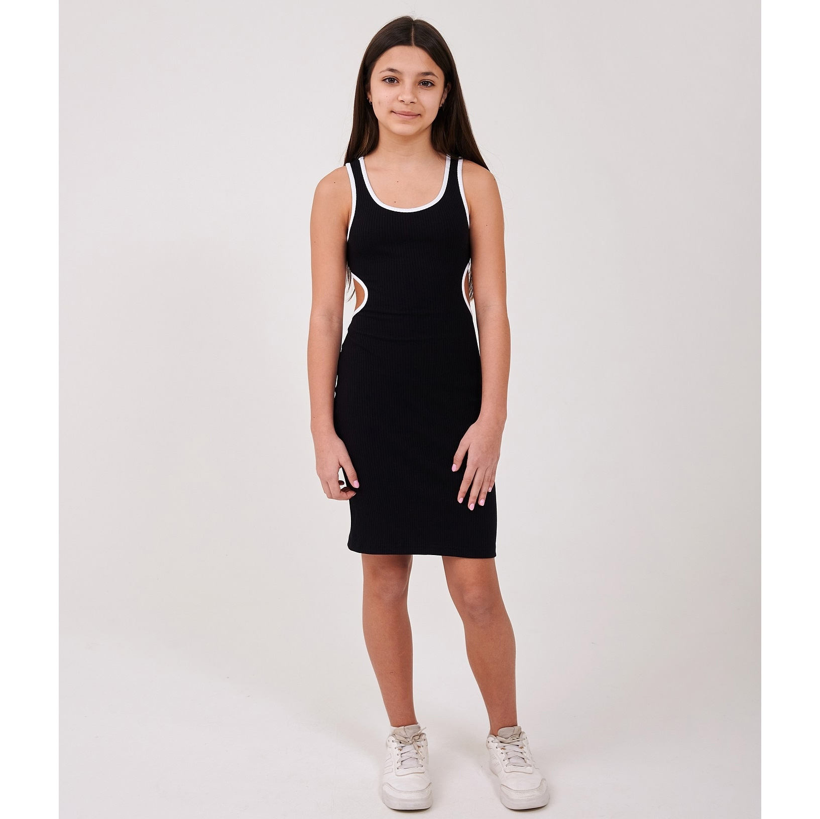 Летнее трикотажное платье для девочки черное (120475-1), Smil (Смил)