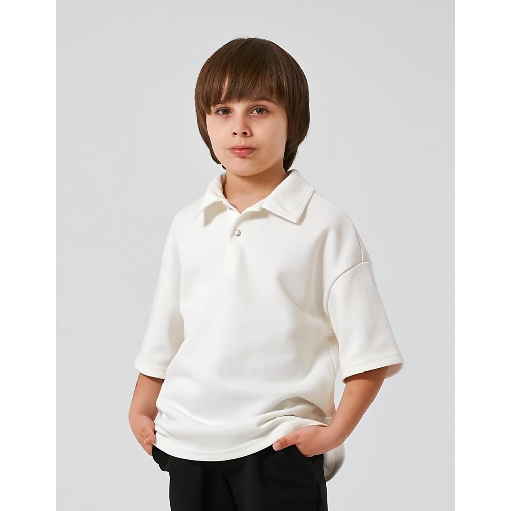 Сорочка поло для хлопчика з коротким рукавом, біла (114826-1), Smil Сміл