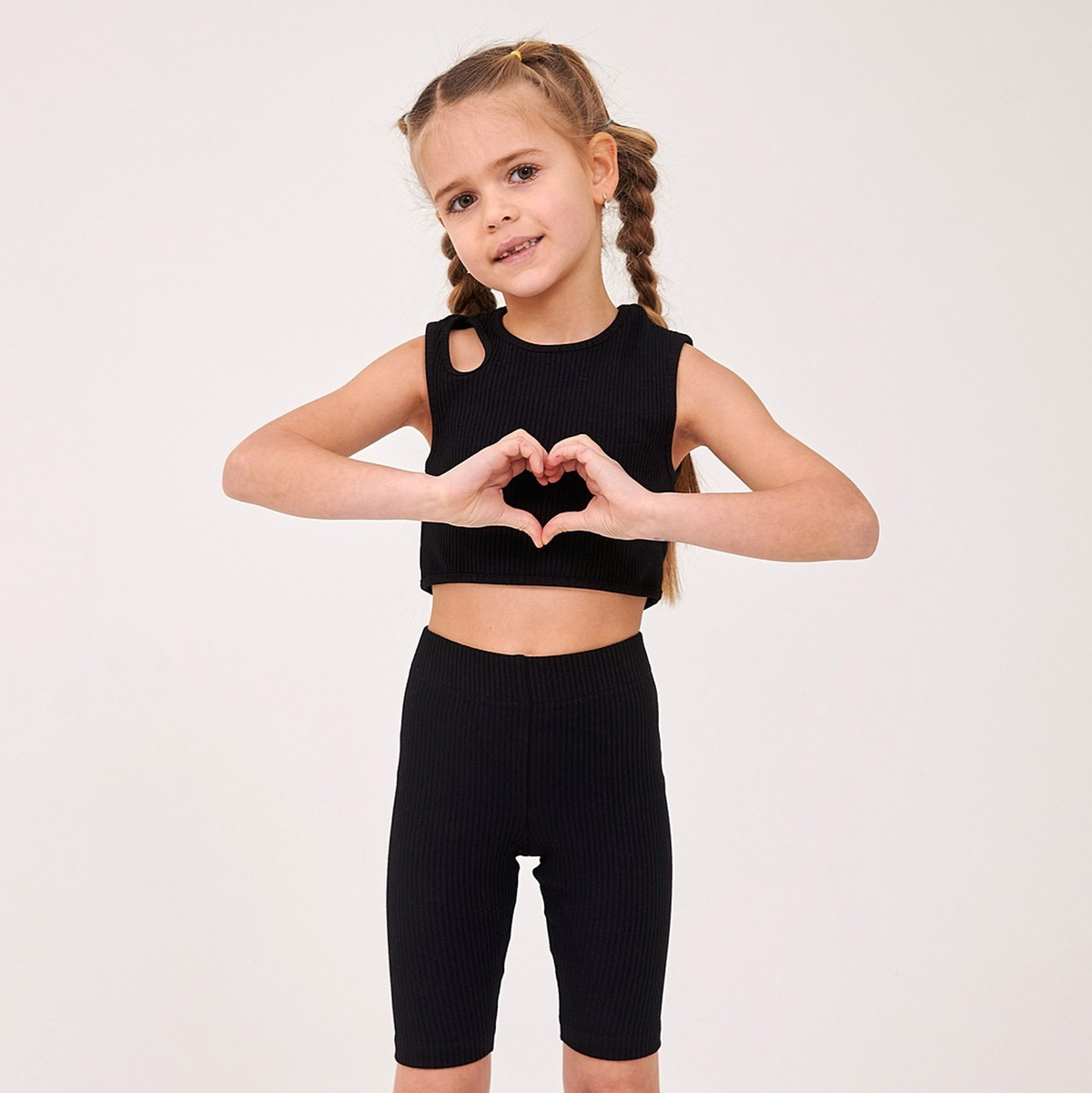 Детский топ для девочки в рубчик черный (110891-1), Smil (Смил)