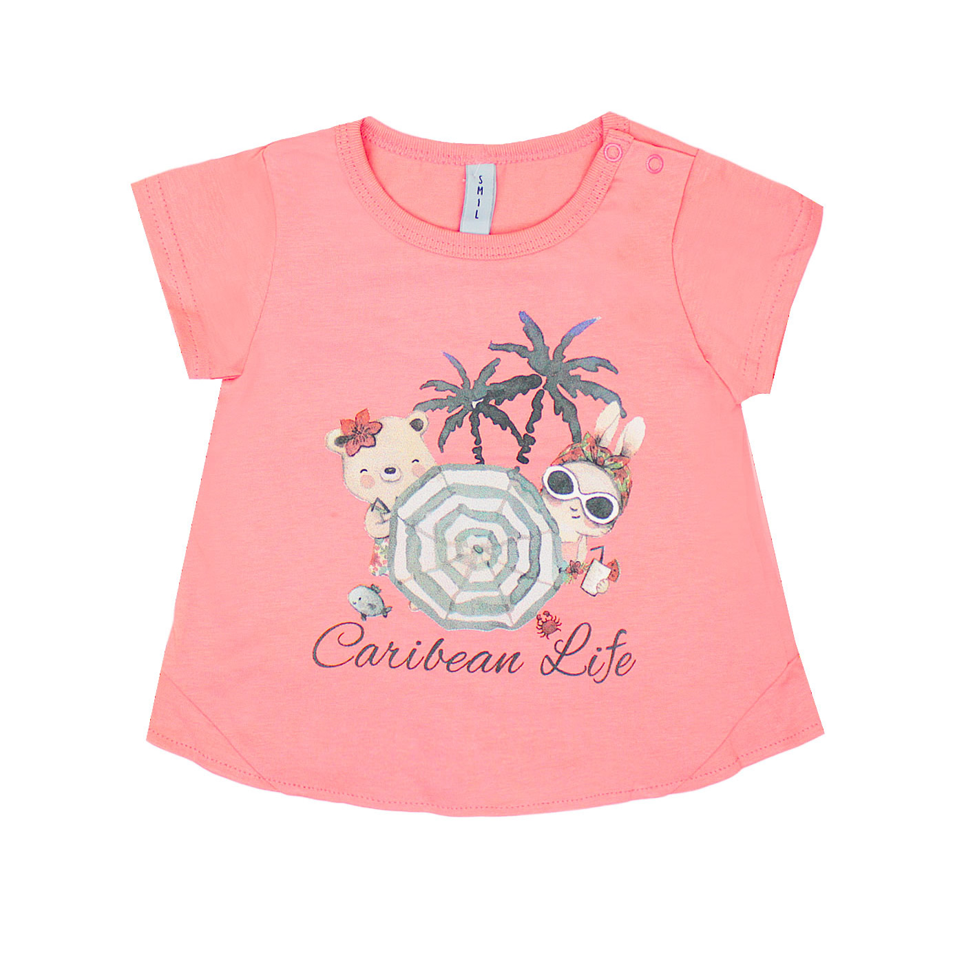 Детская туника для девочки Карибские каникулы, нежный коралл (110579), Смил