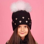 Дитячий зимовий комплект (шапка + шарф-хомут) для дівчинки "Тама", DemboHouse (ДембоХаус)