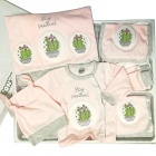 Комплект одежды для новорожденной девочки "Кактус", 10 предметов, розовый с розами (130), Tonton Bebe