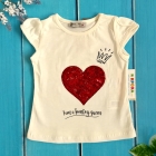 Дитяча футболка для дівчинки, молочна (174-10778), Toontoy