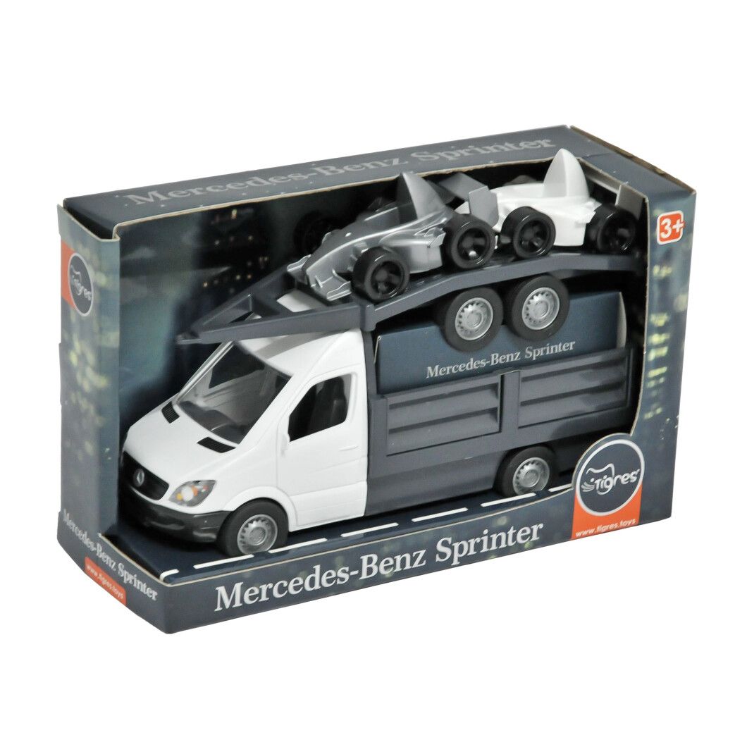 Іграшковий автомобіль "Mercedes-Benz Sprinter" бортовий з лафетом (39670), Tigres Тигрес