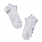 Детские хлопчатобумажные носки Active, короткие, однотонные, светло-серые (19С-180СП), Conte Kids