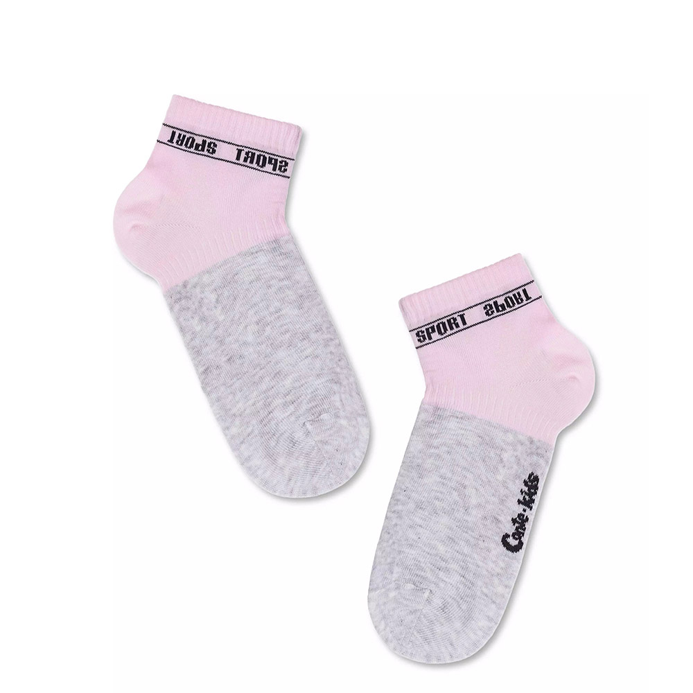 Детские хлопчатобумажные носки Active, розово-серые (13С-34СП), Conte Kids