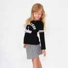 Детский костюм для девочки (реглан + юбка), черно-белый (21703), Wanex (Турция)
