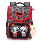 Ранец рюкзак школьный для девочек серый с пандами (2079), SkyName
