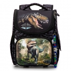 Ранец рюкзак школьный для мальчиков серый с динозавром (2083), SkyName