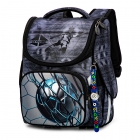 Ранец рюкзак школьный для мальчиков серый с мячем (2085), SkyName