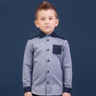 Детская рубашка для мальчика, синяя (42-9005-3), Зиронька